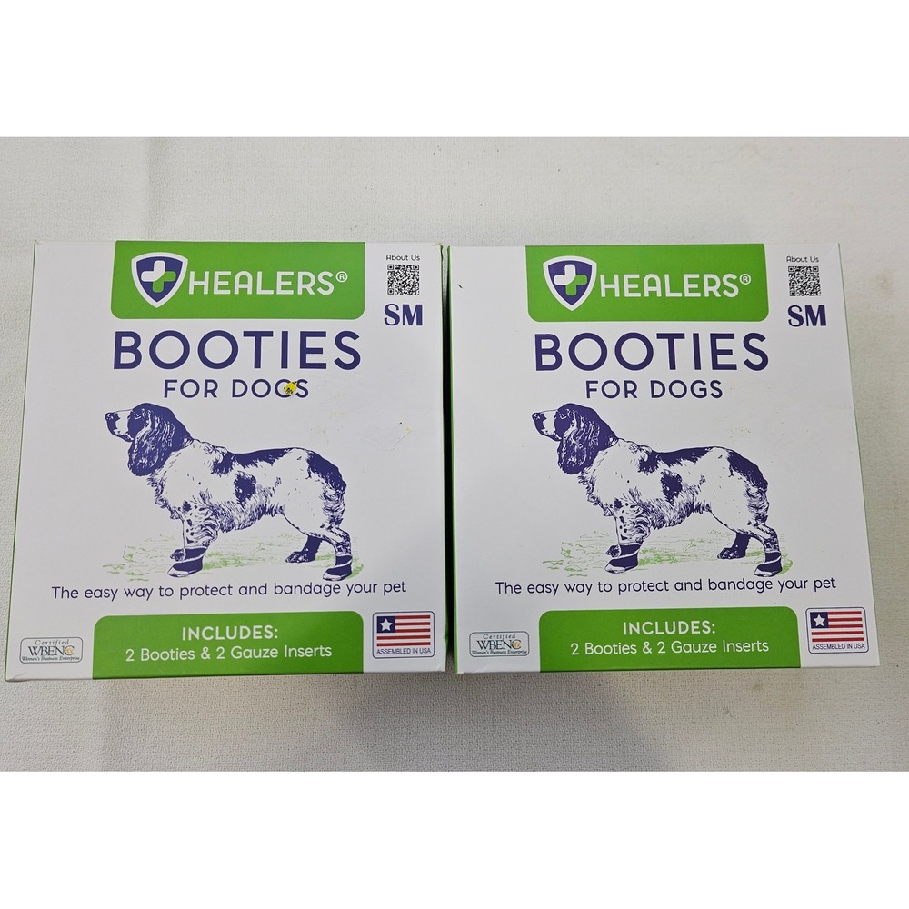 Healers‎ Dog Booties Size Small with Gauze Inserts Medical Paw Protection 2 pack